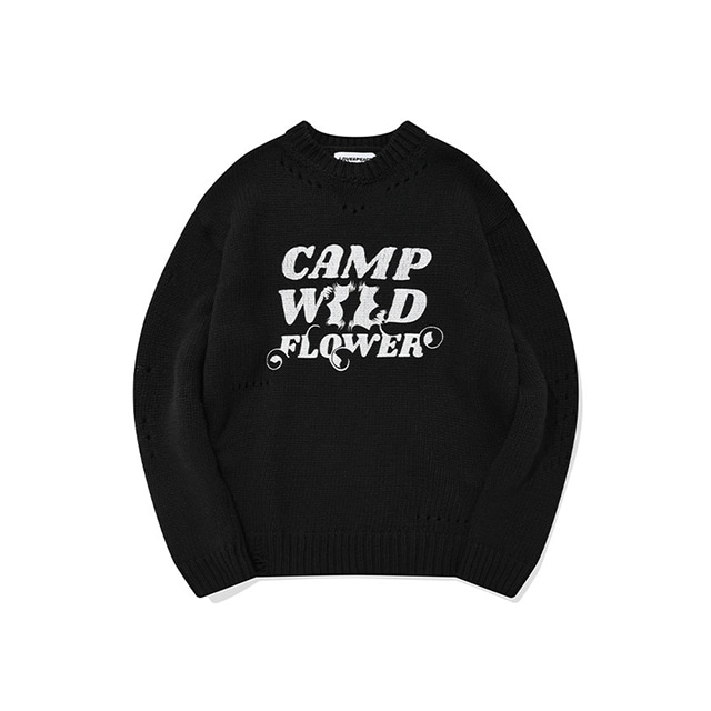Camp Wildflower Knit Pullover/Black